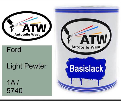 Ford, Light Pewter, 1A / 5740: 1L Lackdose, von ATW Autoteile West.